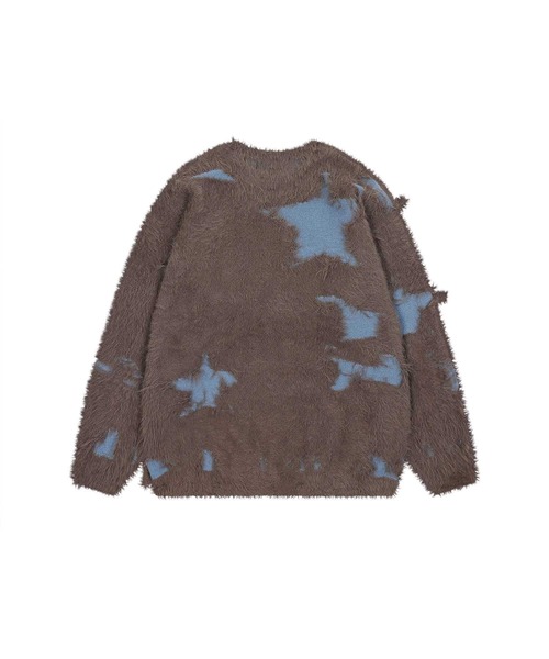 HOOK(フック)の「HOOK -select- 星模様シャギーニット(ニット/セーター・メンズ・ブラック/チョコ・MEDIUM/LARGE)」の6枚目の写真