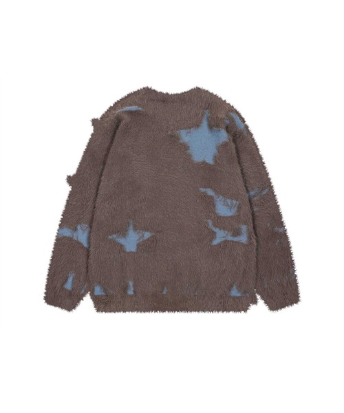 HOOK(フック)の「HOOK -select- 星模様シャギーニット(ニット/セーター・メンズ・ブラック/チョコ・MEDIUM/LARGE)」の7枚目の写真