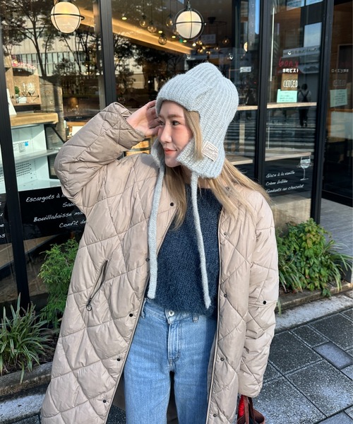 StyleSea（スタイルシー）の「耳当てニットバラクラバ（ニットキャップ/ビーニー・レディース・グレー/ベビーピンク/サックスブルー/アイボリー/ブラック・FREE）」の13枚目の写真