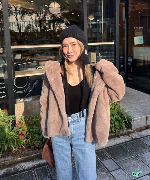 StyleSea（スタイルシー）の「耳当てニットバラクラバ（ニットキャップ/ビーニー・レディース・グレー/ベビーピンク/サックスブルー/アイボリー/ブラック・FREE）」の22枚目の写真