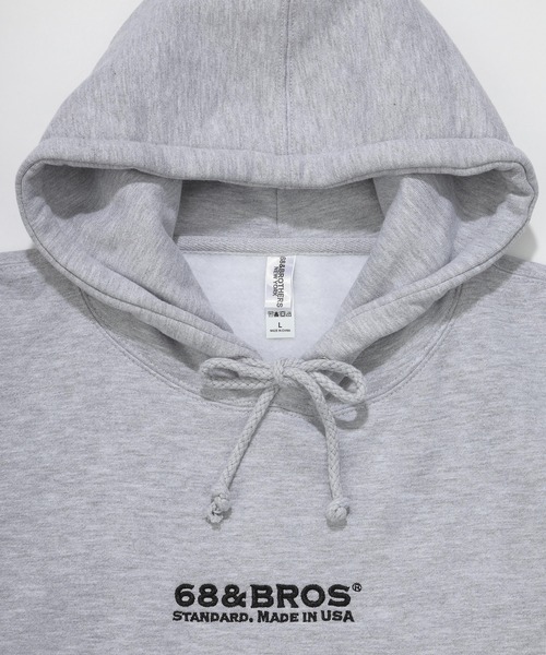 68&brothers(シックスティエイトアンドブラザーズ)の「68&BROTHERS / Hooded Sweat STANDARD emb.(パーカー・メンズ・ヘザーグレー/アクア/ブラック/ネイビー・LARGE/X-LARGE/MEDIUM)」の7枚目の写真
