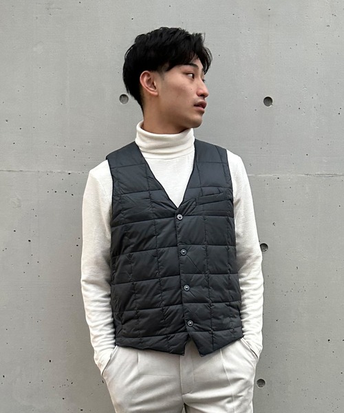 【TAION】 V NECK BUTTON DOWNGILET Vネックボタンダウンジレ（ベスト）｜TAION（タイオン）