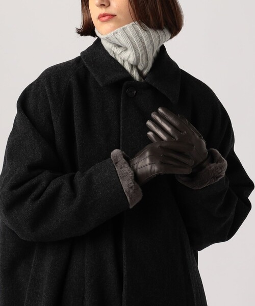 Gloves（グローブス）の「Gloves  ファーグローブ（手袋・レディース・ブラウン/チャコールグレー・FREE）」の3枚目の写真