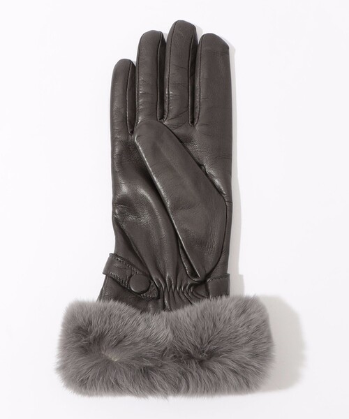 Gloves（グローブス）の「Gloves  ファーグローブ（手袋・レディース・ブラウン/チャコールグレー・FREE）」の5枚目の写真