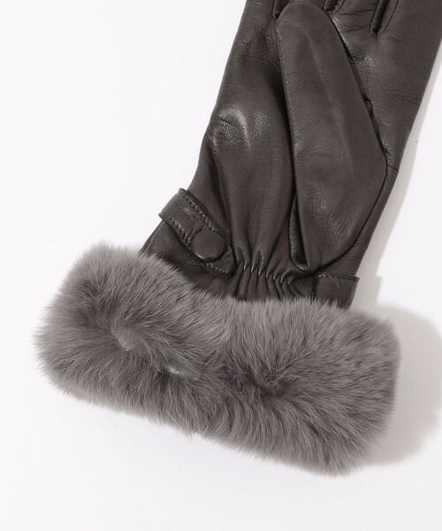 Gloves（グローブス）の「Gloves  ファーグローブ（手袋・レディース・ブラウン/チャコールグレー・FREE）」の6枚目の写真