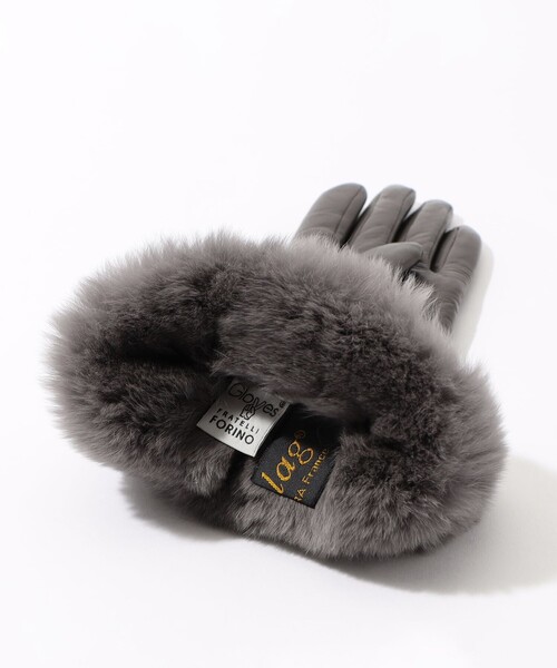 Gloves（グローブス）の「Gloves  ファーグローブ（手袋・レディース・ブラウン/チャコールグレー・FREE）」の7枚目の写真