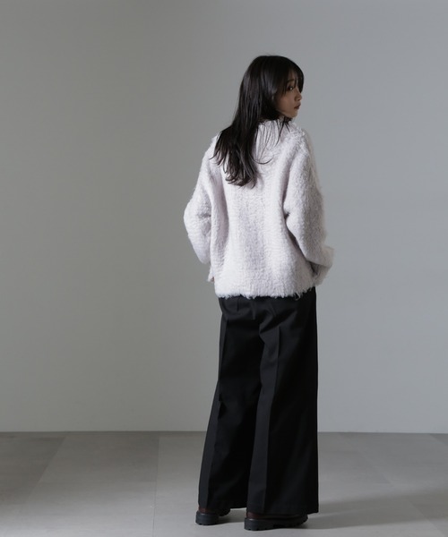 NANO universe（ナノユニバース）の「カール起毛クルーネックニット（ニット/セーター・レディース・ピンク/グレー系その他4/チャコール・FREE）」の8枚目の写真