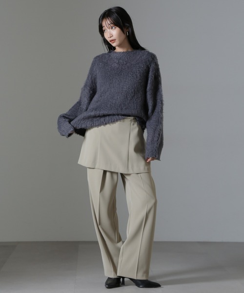 NANO universe（ナノユニバース）の「カール起毛クルーネックニット（ニット/セーター・レディース・ピンク/グレー系その他4/チャコール・FREE）」の14枚目の写真