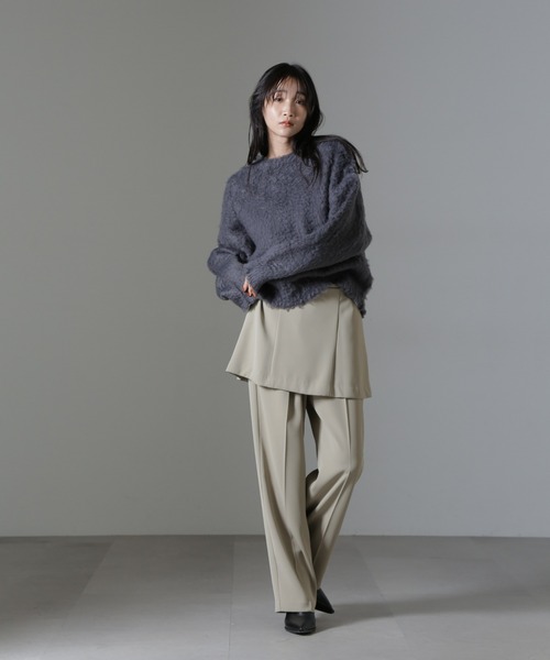 NANO universe（ナノユニバース）の「カール起毛クルーネックニット（ニット/セーター・レディース・ピンク/グレー系その他4/チャコール・FREE）」の17枚目の写真