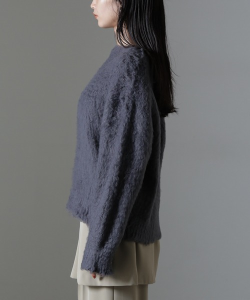NANO universe（ナノユニバース）の「カール起毛クルーネックニット（ニット/セーター・レディース・ピンク/グレー系その他4/チャコール・FREE）」の19枚目の写真