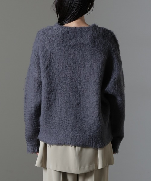 NANO universe（ナノユニバース）の「カール起毛クルーネックニット（ニット/セーター・レディース・ピンク/グレー系その他4/チャコール・FREE）」の9枚目の写真