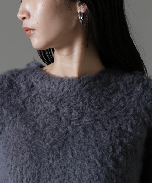 NANO universe（ナノユニバース）の「カール起毛クルーネックニット（ニット/セーター・レディース・ピンク/グレー系その他4/チャコール・FREE）」の10枚目の写真