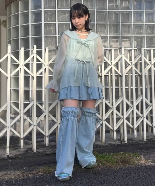 Candy Stripper(キャンディストリッパー)の「SHEER SAILOR ブラウス(シャツ/ブラウス・レディース・ブラック/オフホワイト/ピンク/ミント・FREE)」の13枚目の写真