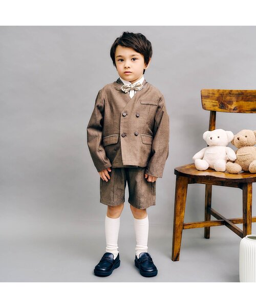 apres les cours(アプレレクール)の「tinybear ロゴ刺繍ハイソックス(ソックス/靴下・キッズ・ブラウン/アイボリー・21/18/15 /12)」の5枚目の写真