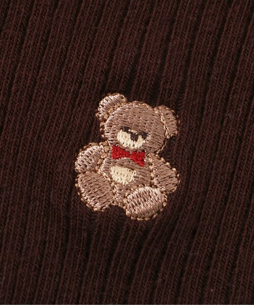 apres les cours(アプレレクール)の「tinybear ロゴ刺繍ハイソックス(ソックス/靴下・キッズ・ブラウン/アイボリー・21/18/15 /12)」の14枚目の写真