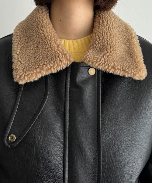 CANAL JEAN（キャナルジーン）の「diggity　フライトブルゾン（ブルゾン・レディース・ブラック/ブラウン・ONE SIZE）」の9枚目の写真