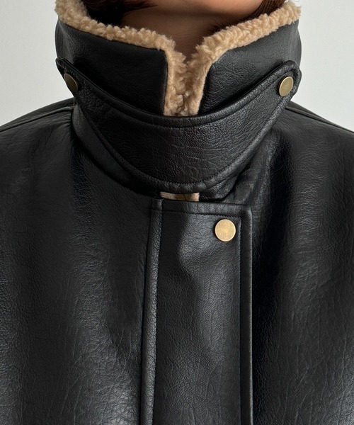 CANAL JEAN（キャナルジーン）の「diggity　フライトブルゾン（ブルゾン・レディース・ブラック/ブラウン・ONE SIZE）」の10枚目の写真