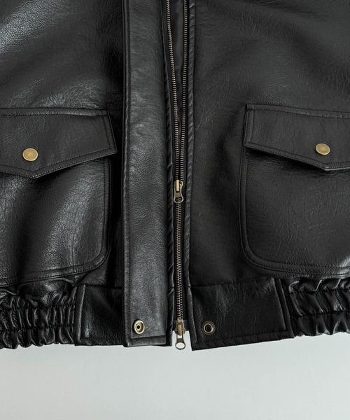 CANAL JEAN（キャナルジーン）の「diggity　フライトブルゾン（ブルゾン・レディース・ブラック/ブラウン・ONE SIZE）」の12枚目の写真