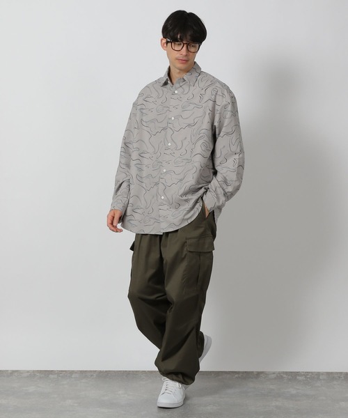 LAKOLE(ラコレ)の「スエード柄シャツ/291286(シャツ/ブラウス・メンズ・ネイビー/ホワイト/サンドグレー・MEDIUM/LARGE)」の6枚目の写真
