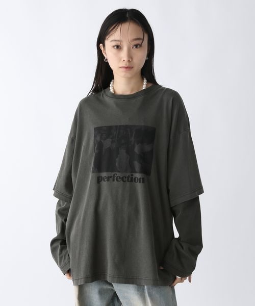 JEANASIS（ジーナシス）の「レイヤードグラフィックプリントロンTEE