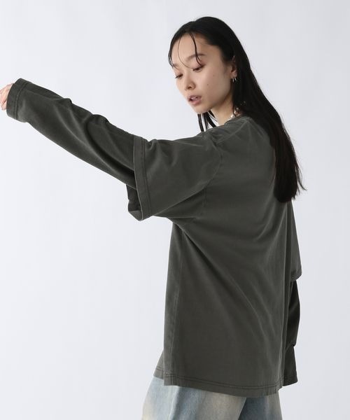 JEANASIS（ジーナシス）の「レイヤードグラフィックプリントロンTEE/323003（Tシャツ/カットソー・レディース・レッド系その他/ベージュ系その他/ブラック系その他・FREE）」の7枚目の写真