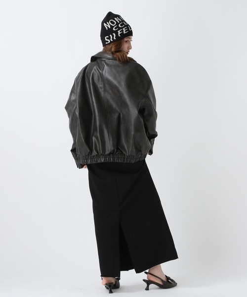 FOREVER 21（フォーエバー トゥエンティーワン）の「【2025SS】ヴィンテージライクフェイクレザービッグブルゾン（ブルゾン・レディース・グレー/ブラック/ブラウン/ナチュラル・FREE）」の13枚目の写真