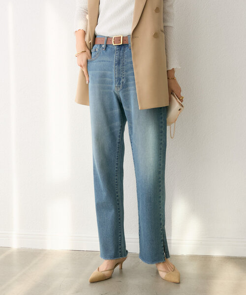 セール】【MONN.:. （モン）】stretch slitDENIM（デニムパンツ