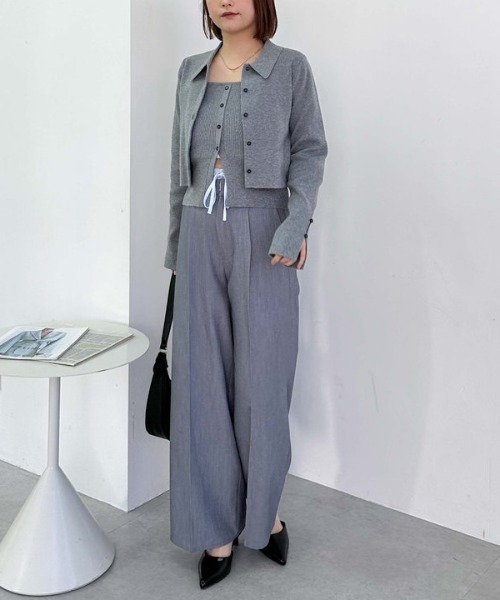 archives(アルシーヴ)の「ポロニットアンサンブル(ニット/セーター・レディース・ブラック/アイボリー/ピンク/グレー・MEDIUM)」の8枚目の写真