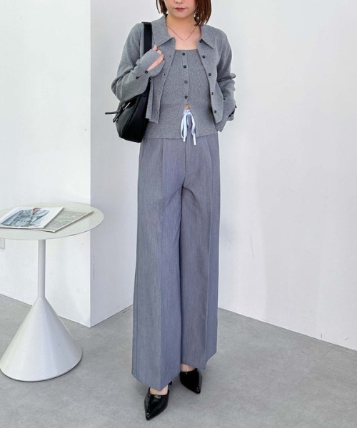 archives(アルシーヴ)の「ポロニットアンサンブル(ニット/セーター・レディース・ブラック/アイボリー/ピンク/グレー・MEDIUM)」の9枚目の写真