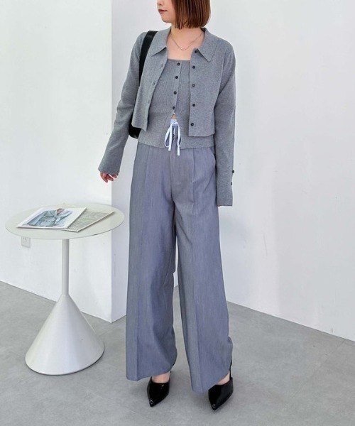 archives(アルシーヴ)の「ポロニットアンサンブル(ニット/セーター・レディース・ブラック/アイボリー/ピンク/グレー・MEDIUM)」の10枚目の写真