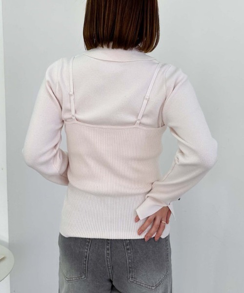 archives(アルシーヴ)の「ポロニットアンサンブル(ニット/セーター・レディース・ブラック/アイボリー/ピンク/グレー・MEDIUM)」の13枚目の写真