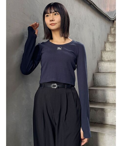 【売れました】MURUA(ムルーア)変形blackトップス 変形ネックニット[品番：MKSW0041336]｜MURUA（ムルーア）の