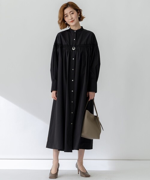 セール】【洗える】コンパクトライトクロス ピンタック ワンピース