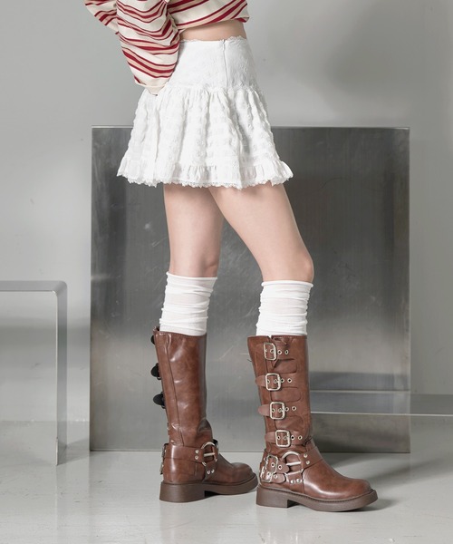 FOLLOWIN（フォロウィン）の「バレエコアローウエストレースミニスカート（スカート・レディース・ブラック/ホワイト・LARGE/MEDIUM/SMALL）」の20枚目の写真