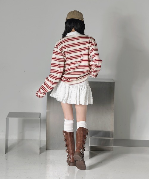 FOLLOWIN（フォロウィン）の「バレエコアローウエストレースミニスカート（スカート・レディース・ブラック/ホワイト・LARGE/MEDIUM/SMALL）」の21枚目の写真