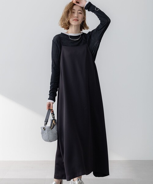 honeymihoney♡キャミソールワンピース　ブラック　ウォッシャブル honeymihoney♡キャミソールワンピース ブラック ウォッシャブル