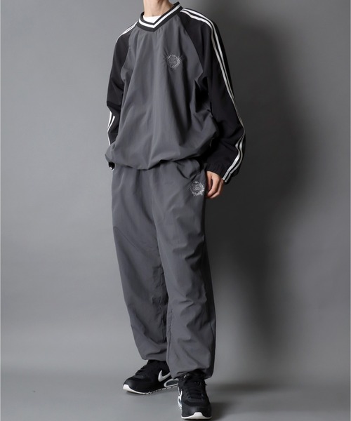 SITRY（シトリー）の「SITRY Nylon Pullover/別注 オーバーサイズ ナイロンプルオーバー ゲームシャツ ユニフォーム ブロークコア セットアップ対応（ナイロンジャケット・メンズ・チャコール/ライトグレー/ブラック/ブラウン・LL/L/M）」の18枚目の写真