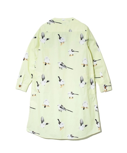 go slow caravan（ゴースローキャラバン）の「シマエナガ ノーカラーシャツワンピース W（シャツワンピース・レディース・ライム/ネイビー・FREE）」の13枚目の写真