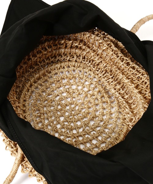 ROSE BUD(ローズバッド)の「メッシュかごバッグ(かごバッグ・レディース・ブラック・ONE SIZE)」の5枚目の写真