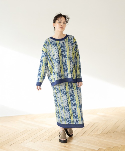 OSMOSIS（オズモーシス）の「ジャガードニットプルオーバー（ニット/セーター・レディース・ベージュ/グレイッシュベージュ/ネイビー・ONE SIZE）」の4枚目の写真