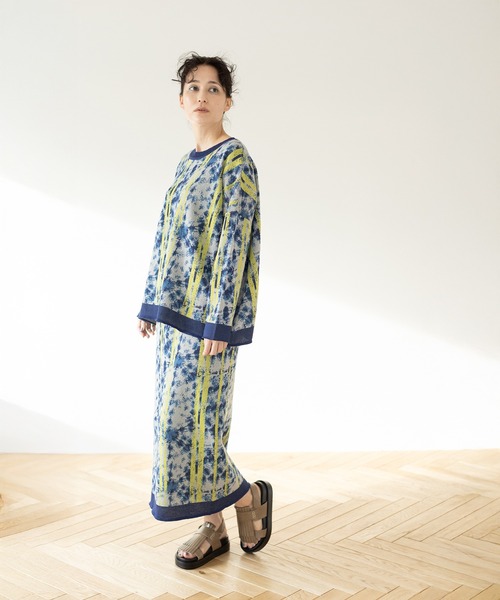 OSMOSIS（オズモーシス）の「ジャガードニットプルオーバー（ニット/セーター・レディース・ベージュ/グレイッシュベージュ/ネイビー・ONE SIZE）」の5枚目の写真