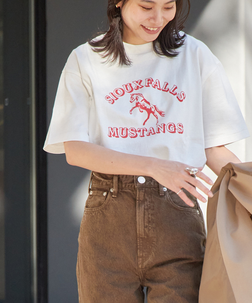 tシャツ 「別注」「HANDTEX」プリント Tシャツ レディース HANDTEX tシャツ 「別注」「HANDTEX」プリント Tシャツ