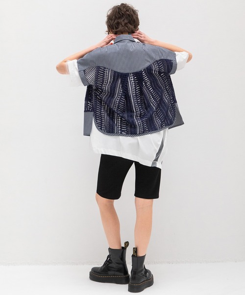 AULA AILA（アウラアイラ）の「レースストライプコンビネーションシャツ（シャツ/ブラウス・レディース・ネイビー/ホワイト/ブラック・0）」の22枚目の写真