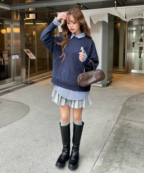 RAY CASSIN(レイカズン)の「襟付ロゴルーズスウェット(スウェット・レディース・ホワイト/グレー/ネイビー・FREE)」の10枚目の写真