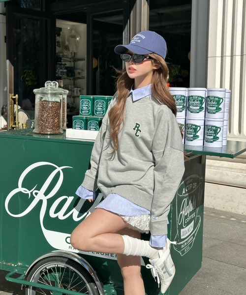 RAY CASSIN(レイカズン)の「襟付ロゴルーズスウェット(スウェット・レディース・ホワイト/グレー/ネイビー・FREE)」の16枚目の写真