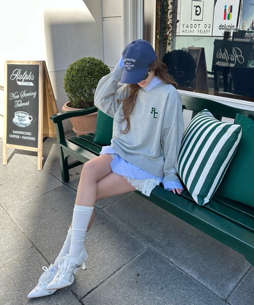 RAY CASSIN(レイカズン)の「襟付ロゴルーズスウェット(スウェット・レディース・ホワイト/グレー/ネイビー・FREE)」の18枚目の写真