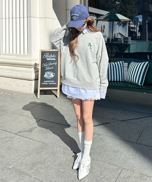 RAY CASSIN(レイカズン)の「襟付ロゴルーズスウェット(スウェット・レディース・ホワイト/グレー/ネイビー・FREE)」の20枚目の写真