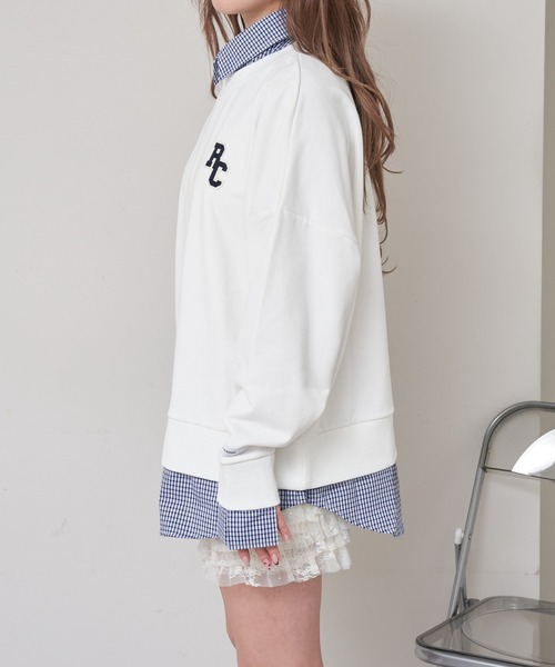 RAY CASSIN(レイカズン)の「襟付ロゴルーズスウェット(スウェット・レディース・ホワイト/グレー/ネイビー・FREE)」の4枚目の写真