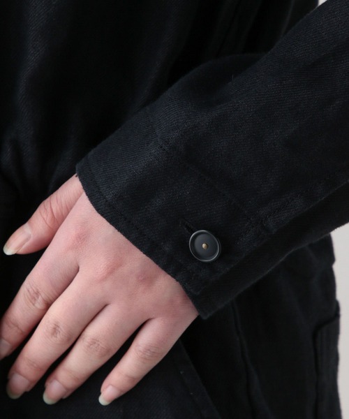 studio CLIP natural by clip リネンオールインワン 黒 セール】《natural by clip》リネンツイルオールインワン