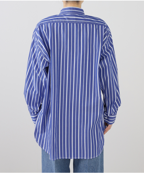 ROYAL NAVY（ロイヤルネイビー）の「【ROYAL NAVY/ロイヤルネイビー】  BANDCOLLAR SHIRTS STRAIPE：シャツ（シャツ/ブラウス・レディース・コバルトブルー/ブルー/サックスブルー・1）」の7枚目の写真
